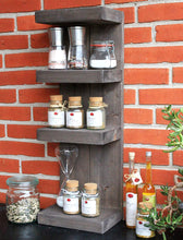 Lade das Bild in den Galerie-Viewer, Gewürzregal aus Holz - für die Wand oder stehend - Braun - 4 Stellflächen