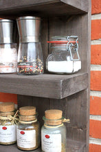 Lade das Bild in den Galerie-Viewer, Gewürzregal aus Holz - für die Wand oder stehend - Braun - 4 Stellflächen
