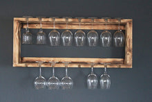 Lade das Bild in den Galerie-Viewer, Weinglasregal aus massivem Holz Geflammt für Wein - und Sektgläser