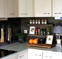 Lade das Bild in den Galerie-Viewer, Gewürzregal aus Holz - für die Wand oder stehend - Braun - 2 Stellflächen