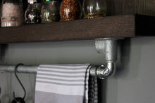 Lade das Bild in den Galerie-Viewer, Gewürzregal aus Holz für die Wand - Braun - 2 Stellflächen