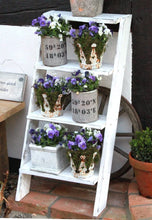 Lade das Bild in den Galerie-Viewer, Blumentreppe aus massivem Holz - Farbe: Weiß