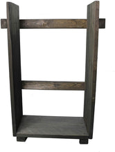 Lade das Bild in den Galerie-Viewer, Kaminholzregal Ständer Kaminholz Kaminholzständer Kaminholzablage braun shabby aus Holz fertig montiert