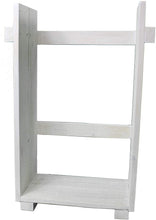 Lade das Bild in den Galerie-Viewer, Kaminholzregal Ständer Kaminholz Kaminholzständer Kaminholzablage weiß shabby aus Holz fertig montiert