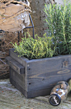 Lade das Bild in den Galerie-Viewer, Blumenkasten " Das Original von Dekorie " aus Holz mit Holz Griffen 30 - 90 cm breit / 19,5 cm tief / in schwarz