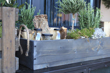 Lade das Bild in den Galerie-Viewer, Blumenkasten " Das Original von Dekorie " aus Holz mit Leinen Griffen 30 - 90 cm breit / 19,5 cm tief / in schwarz