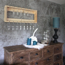 Lade das Bild in den Galerie-Viewer, Weinglasregal aus massivem Holz Natur für Wein - und Sektgläser