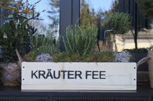 Lade das Bild in den Galerie-Viewer, Blumenkasten " Das Original von Dekorie " aus Holz mit Schriftzug und Leinen Griffen 50 - 90 cm breit / 19,5 cm tief / in Weiß