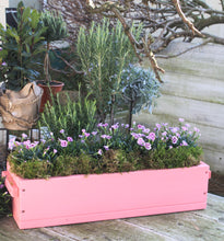 Lade das Bild in den Galerie-Viewer, Blumenkasten " Das Original von Dekorie " aus Holz mit Holz Griffen 30 - 90 cm breit / 19,5 cm tief / in pink