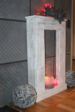 Lade das Bild in den Galerie-Viewer, Kaminumrandung mit Sockel Antikweiß Shabby Vintage Kaminsims Dekokamin fertig montiert