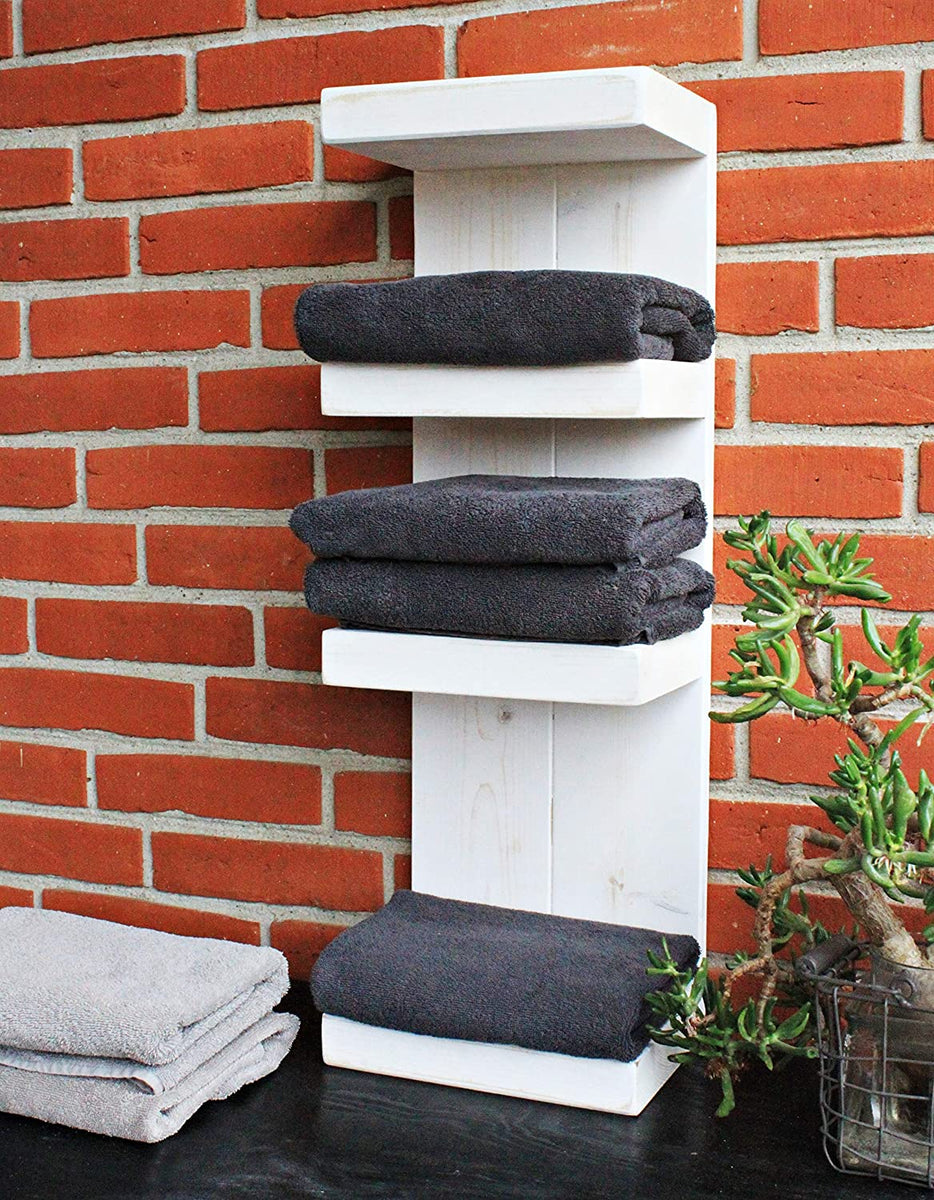 Badregal aus Holz Weiß – Wandregal für Bad & Küche