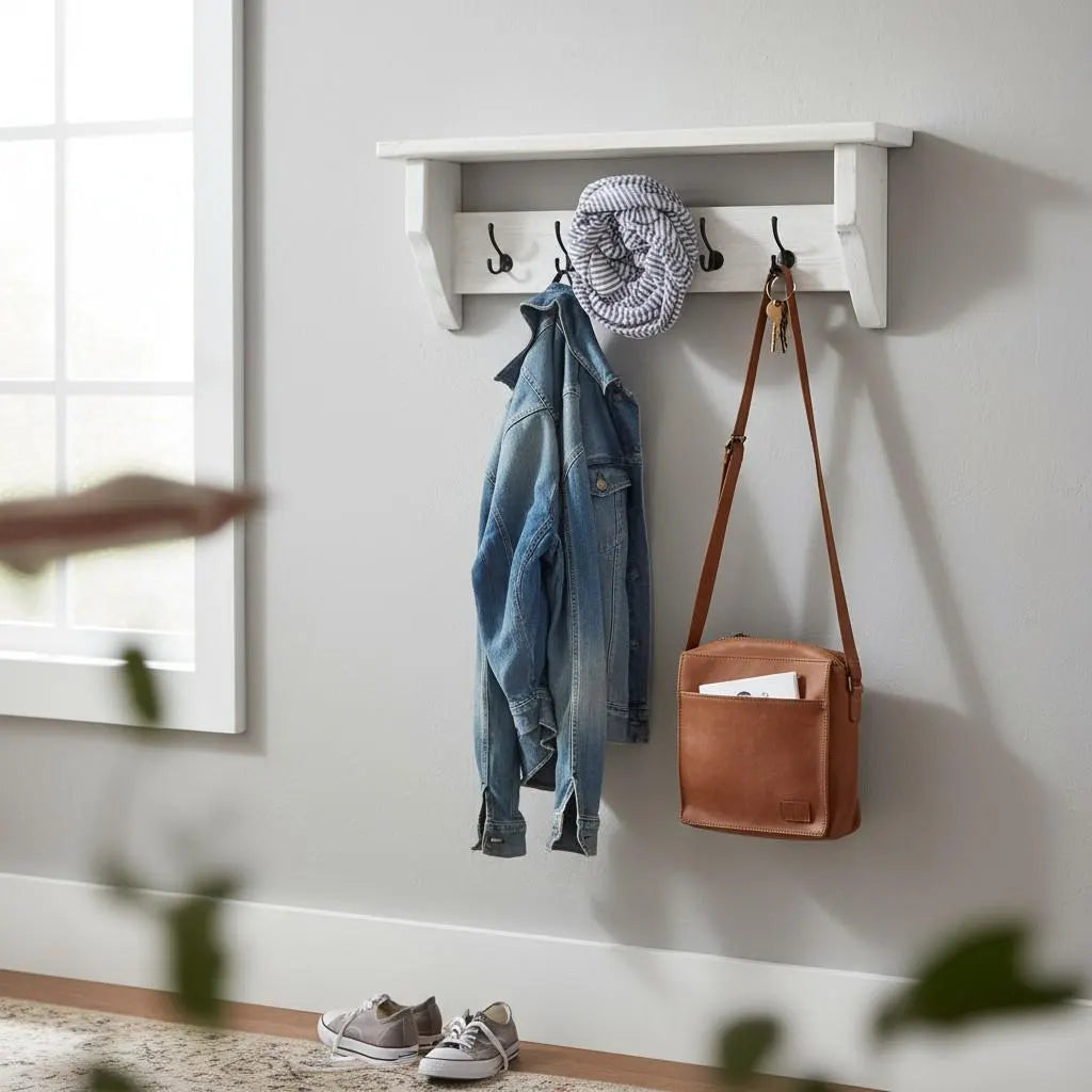 Flur Garderobe aus Holz Weiß – Wandgarderobe Landhaus