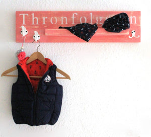 Dekorie Kindergarderobe Baby Kinder Garderobe THRONFOLGERIN Kleiderhaken Vintage (Rosa)