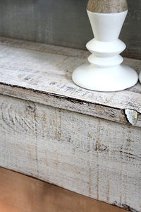 Kaminkonsole Dekokamin Kaminsims aus Holz | fertig montiert (Antik Weiß (Modell 1))