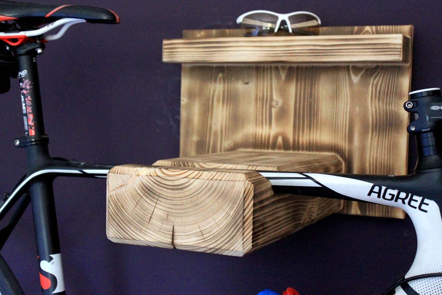 wandaufhängung rennrad Fahrrad Wandhalterung aus Holz für Rennrad oder Mountainbike