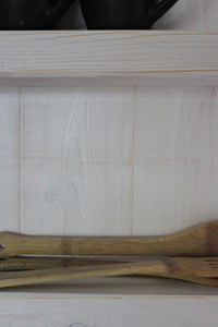 Gewürzregal aus Holz - für die Wand oder stehend - Antikweiß - 4 Stellflächen - 65 x 77 x 12 - Massivholz